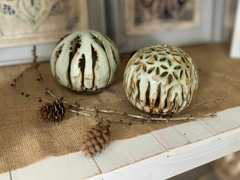 ESFERA DE CERAMICA GRES/ ESFERA CALADA/ BOCHA DECORACIÓN