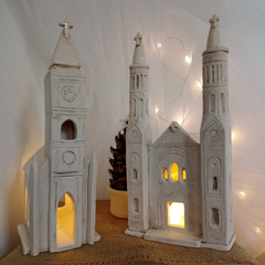 REPLICA IGLESIA CATÓLICA/ IGLESIA PROTESTANTE/ALDEA NAVIDEÑA/ EDIFICIO CERÁMICA - comprar online