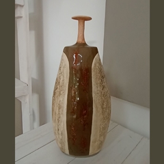 JARRON DE CUELLO ALTO/ VASIJA DE CERAMICA ARTESANAL