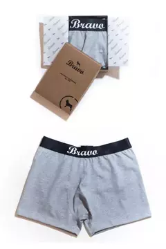 BOXER LISO DE ALGODON/LYCRA COLOR GRIS.