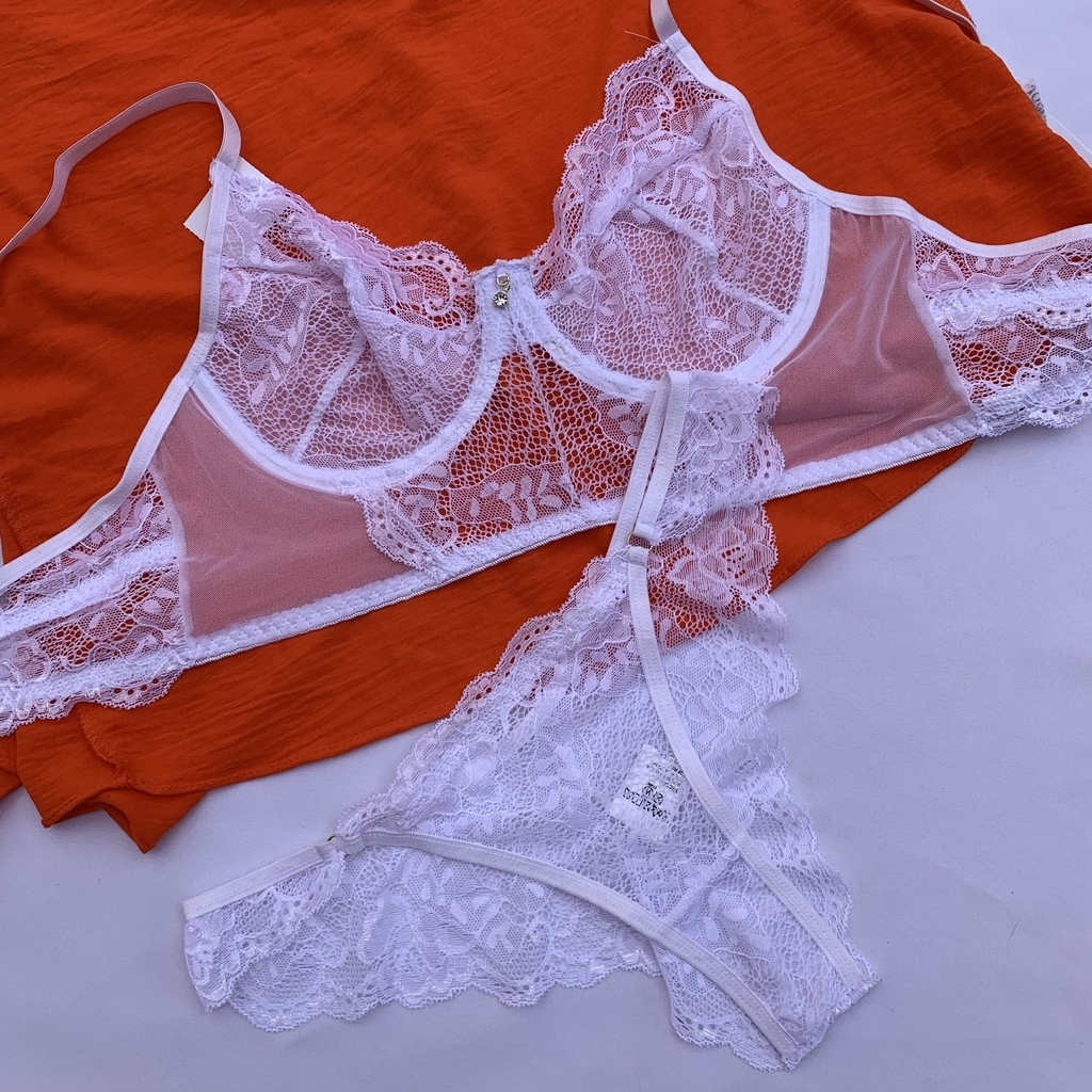 Love Red Lingerie Bra Sexy E Calcinha Conjunto De 3 Pe￧as De Luxo