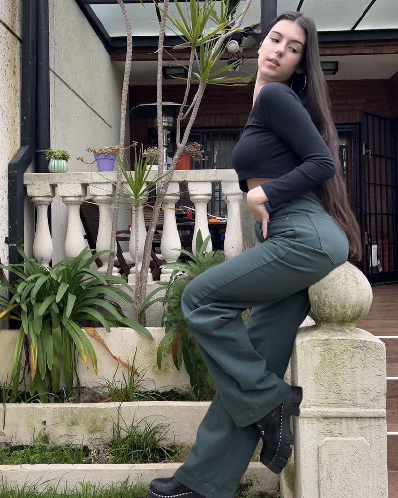 Jean wide leg verde Comprar en This is me