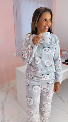 PIJAMA FLEECE PANDA - CINZA - comprar online