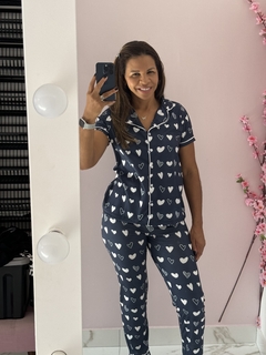 PIJAMA LONGO LORENA - CORAÇÃO MARINHO