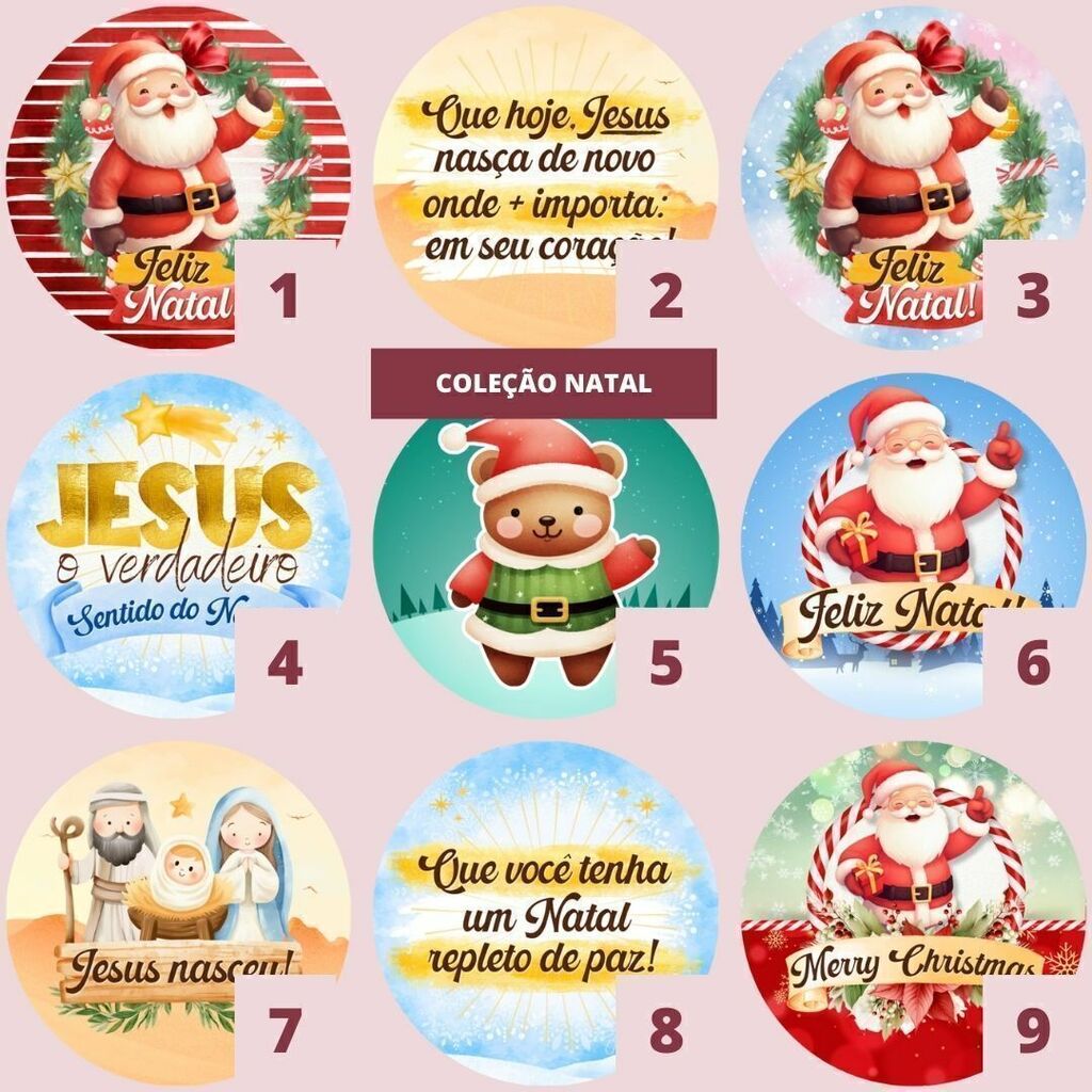 Kit 100 adesivo Feliz Natal 3, 5 cm frete gratis