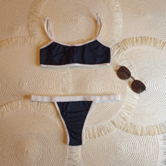 Biquíni Isis - Preto com off white - Raro Swim ® | Moda praia e fitness