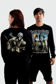 Camiseta Manga Longa - Iron Maiden - A Matter Of Life And Death - TOP na internet