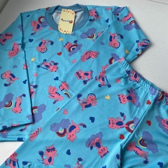 Pijama em malha fria 5-6 anos feminino - Lojameninabia