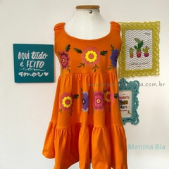 Vestido Laranja Flores