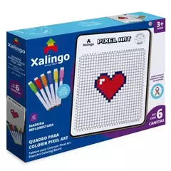 QUADRO PARA COLORIR PIXEL ART EM MADEIRA - XALINGO