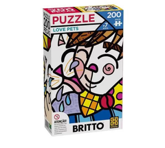 QUEBRA CABEÇA LOVE PETS 200 PEÇAS - ROMERO BRITTO - GROW