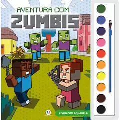 LIVRO COM AQUARELA AVENTURA COM ZUMBIS - CIRANDA CULTURAL