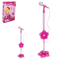 MICROFONE COM PEDESTAL GLAM GIRLS - WELL KIDS