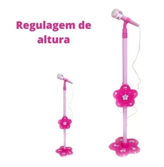 MICROFONE COM PEDESTAL GLAM GIRLS - WELL KIDS na internet