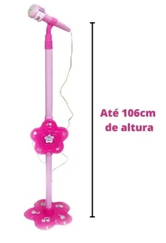 MICROFONE COM PEDESTAL GLAM GIRLS - WELL KIDS - Brinkeduras