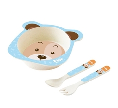 KIT ALIMENTAÇÃO 3 PEÇAS FIBRA DE BAMBU - ZOOP BABY - Brinkeduras