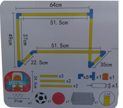 MEGA SPORT - JOGO 2 EM 1 FUTEBOL E BASQUETE - TOYNG na internet