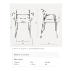 SILLA OFICINA HOGAR SMILE CON APOYABRAZOS X4 en internet