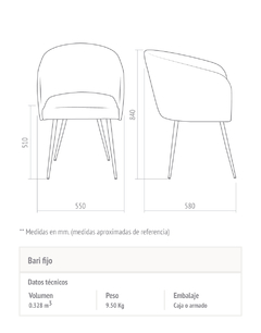 SILLA OFICINA RECEPCION BARI CROMADO - tienda online