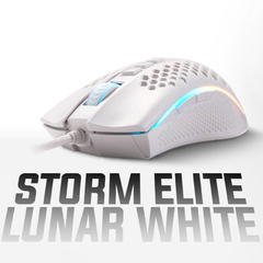 MOUSE GAMER REDRAGON STORM ELITE 16000 DPI RGB LUNAR WHITE - loja online