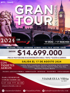 GRAN TOUR DE EUROPA con IBERIA AGOSTO (19D 17N) MTC: 18448