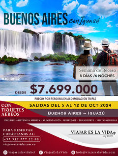 ARGENTINA - BUENOS AIRES Y IGUAZÚ SEMANA DE RECESO (8D 6N) MTC:58132