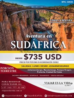 AVENTURA EN SUDAFRICA MT ( 7 días y 6 noches.) MTC-32533