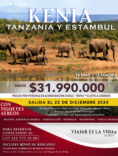 ÁFRICA: KENIA, TANZANIA & ESTAMBUL DICIEMBRE