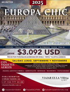 EUROPA CHIC JUNIO, SEPTIEMBRE Y NOVIEMBRE 2025 SALIDA LOS JUEVES (19D 17N) AK:061125