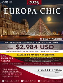 EUROPA CHIC MARZO A DICIEMBRE 2025 SALIDA LOS VIERNES (19D 17N) AK:120425