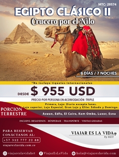 EGIPTO CLÁSICO II 08 DÍAS & 07 NOCHES MTC: 28254