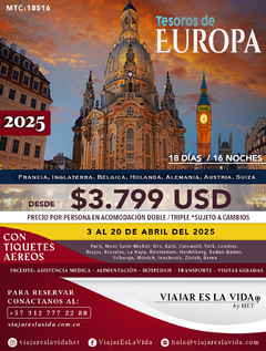 TESOROS DE EUROPA CON IBERIA ABRIL (18D 16N) MTC: 18516