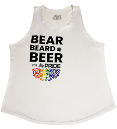 Camiseta Musculosa BEAR BEARD BEER Blanca