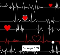 Blusa Scrub Eletrocardiograma - Estampa 153 - Mãos de Anjo Ateliê - By Andresa Fernandes