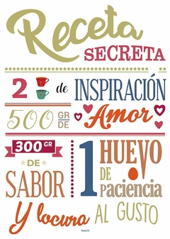 WALLSTICKERS FRASES MURESCO COCINA 50 CM X 70 CM