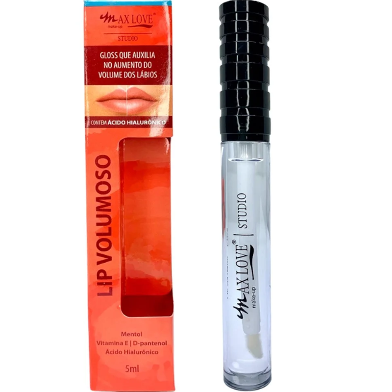 Gloss Lip Volumoso Max Love Make Up 3 em 1 Vitamina E Ácido