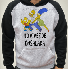 Buzo unisex Los Simpson no vives de ensalada