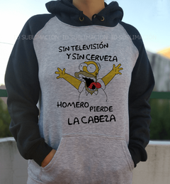 Buzo unisex Los Simpson sin tv y sin cerveza - comprar online