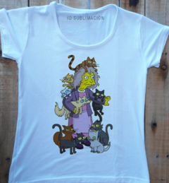 Remera de mujer la loca de los gatos Los Simpson - comprar online