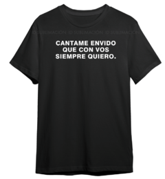 Remera unisex negra cantame envido