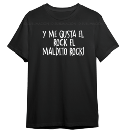 Remera unisex negra y me gusta el rock