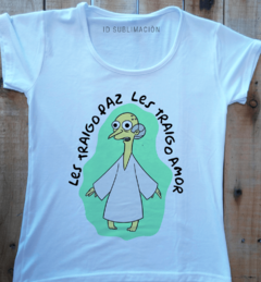 Remera de mujer Les traigo paz Los Simpson - comprar online