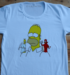 Remera unisex Homero Ángel y demonio Los Simpson en internet