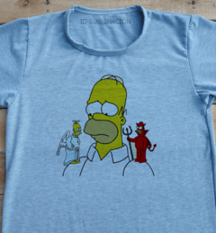 Remera unisex Homero Ángel y demonio Los Simpson en internet