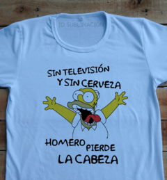 Remera unisex Los Simpson sin tv y sin cerveza - comprar online