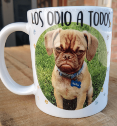 Taza los odio a todos perro en internet