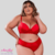 Conjunto de lingerie plus size com detalhes em renda.