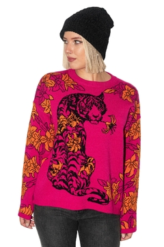 SWEATER TIGER FLOWER PINK - comprar online