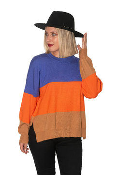 SWEATER MULTI VIOLET - ORANGE