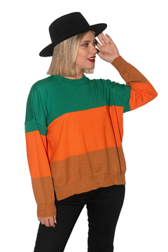 SWEATER MULTI GREEN-ORANGE